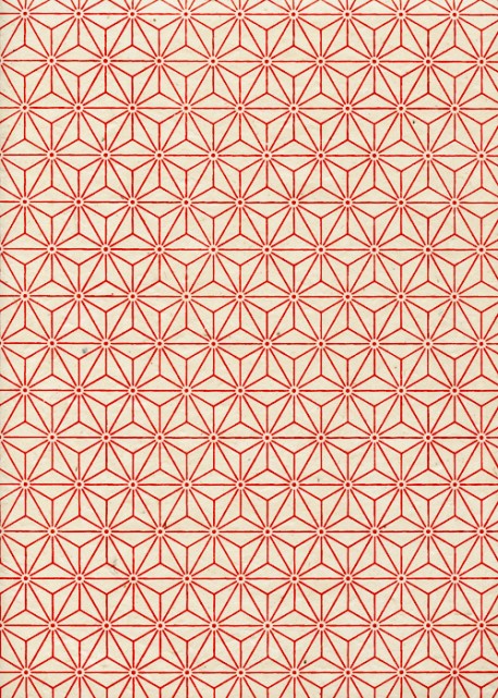 Lokta étoiles rouges fond ivoire (50x75)