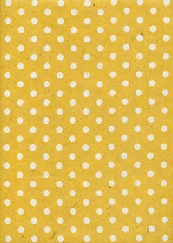 Lokta pois blancs fond jaune (50x75)