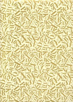 Pêle-mêle de lettres dorées fond ivoire (70x100)