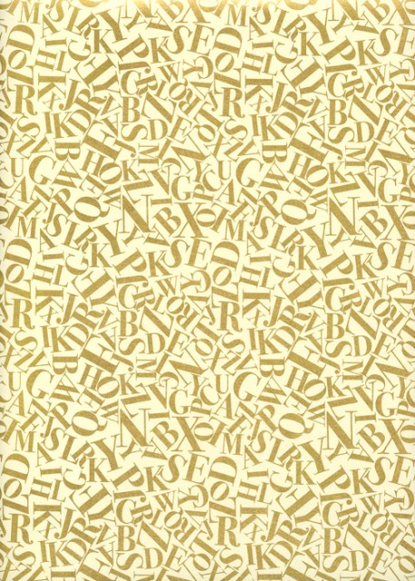 Pêle-mêle de lettres dorées fond ivoire (70x100)