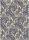 Feuillage bleu fond ivoire réhaussé or (70x100)