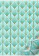 "Flamme" turquoise et or (50x70)