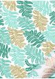 "Feuillage" turquoise et or (50x70)
