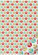 "Tulipe" turquoise, anis,rouge et or (50x70)