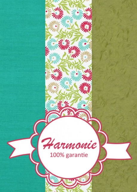 HARMONIE TRIO Feuillage turquoise anis rouge et or
