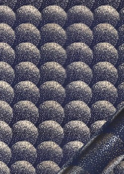 Boules argentées fond bleu (50x70)