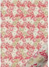 "Feuillage" framboise blanc et or fond lin (50x70)