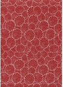 Papier lokta floral blanc sur fond rouge (50x75)