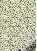 Tapis de fleurs ambiance bleue réhaussé or (70x100)