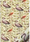 Les flamants roses fond ivoire réhaussé or (70x100).