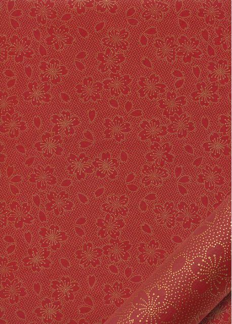 Hanami rouge et or (50x70)