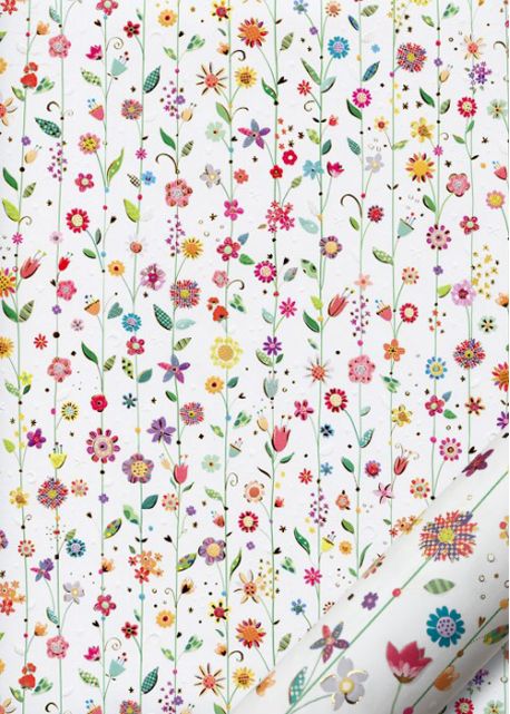 Papier Turnowsky lianes de fleurs réhaussé or (50x70)