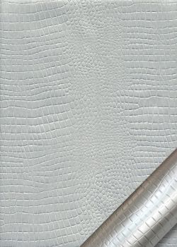 Papier imitation Croco "argent mat" (70x100)