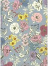 Floral coloré fond bleuté (70x100)