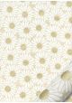 Papier lokta marguerites blanches coeur or fond naturel (50x75)