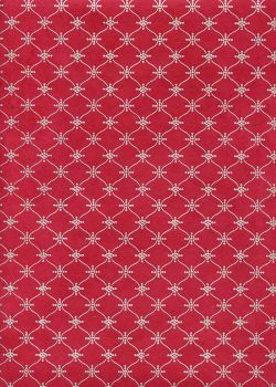 Papier lokta impression pendulaire argent fond rouge (50x75)