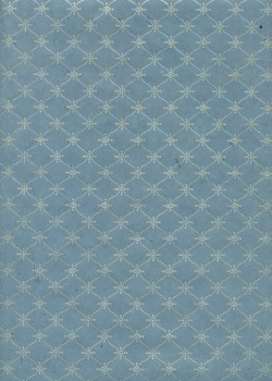 Papier lokta impression pendulaire argent fond bleu gris (50x75)