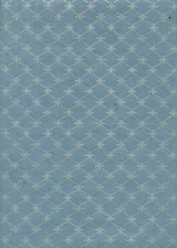 Papier lokta impression pendulaire argent fond bleu gris (50x75)