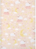 Les trois petits moutons fond rose (68x98)