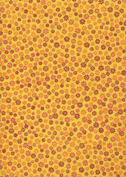 Papier lokta les pâquerettes fond jaune (50x75)