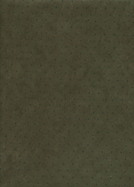Papier lokta plumetis noir fond kaki (50x75)