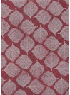 Papier lokta empreinte de feuilles gris clair fond bordeaux (50x75)