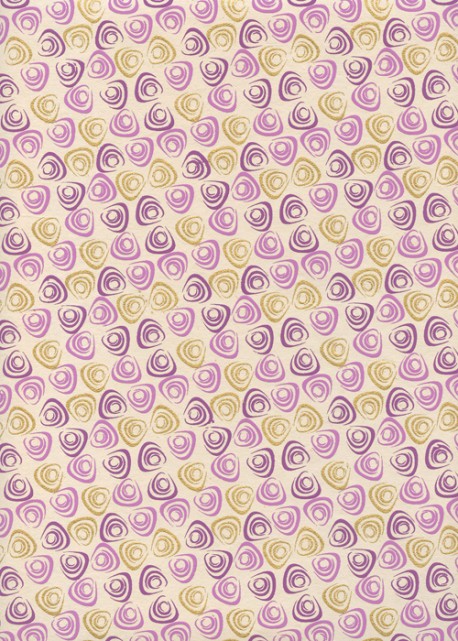 "Tourbillons" mauve et or (50x70)