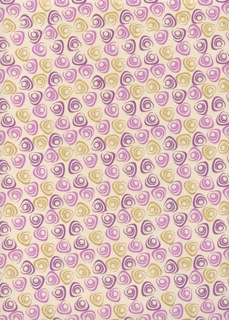 "Tourbillons" mauve et or (50x70)