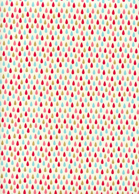 "Larmes" menthe rose et or (50x70)