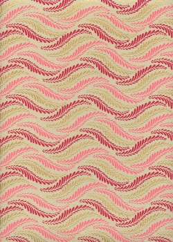 "Guirlande de feuilles" framboise rose et or (50x70)