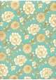 "Floral" turquoise et or (50x70)