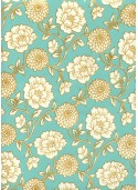 "Floral" turquoise et or (50x70)