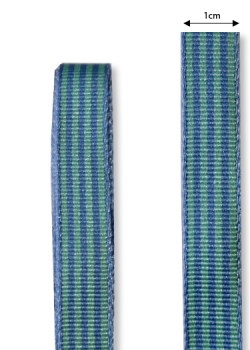 Ruban décoratif rayés vert et bleu