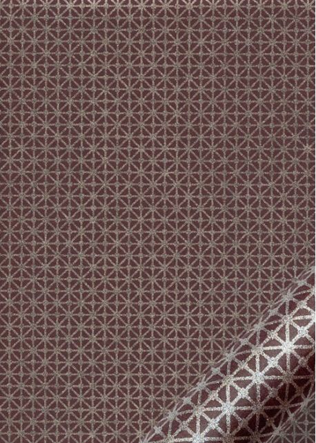 Kinkaku "géométrique argent fond lie de vin" (48x64)