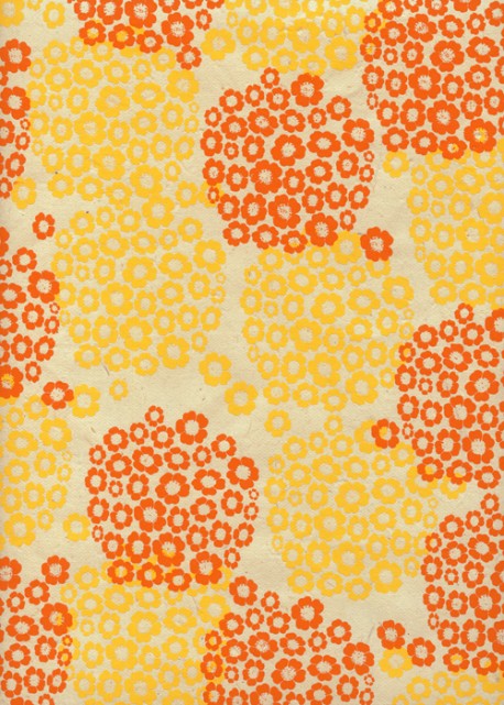 Papier lokta hortensia jaune et orange (50x75)
