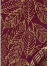 Papier lokta feuilles or fond bordeaux (50x75)