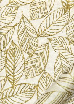 Papier lokta feuilles or fond naturel (50x75)