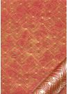 Papier lokta entrelacs or fond rouge (50x75)