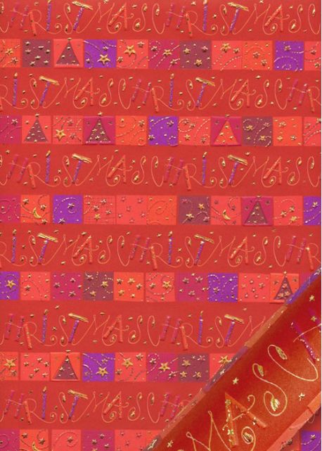 Papier Turnowsky frises chrismas fond rouge réhaussé or (50x70)