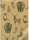 Les animaux de Noël fond strié kraft (68x98)