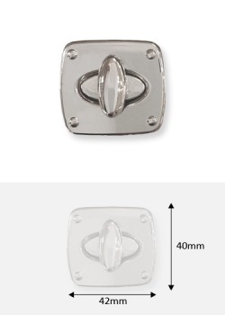 Serrure tourniquet "4 points" argent poli (42x40mm)