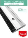 Règle de coupe 'Linéa 60cm" en alu et bord acier + antidérapante Maped