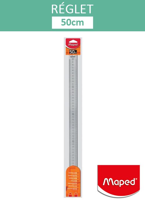 Réglet en métal MAPED 50 cm - Règle en acier inoxydable