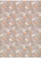 "Botanica" floral orange et blanc fond beige (50x70)