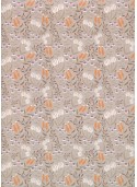 "Botanica" floral orange et blanc fond beige (50x70)