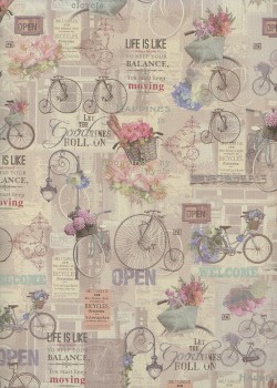 "Planche romantique" les bicyclettes (50x70)