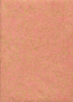 Papier lokta feuillage or sur fond saumon (50x75)