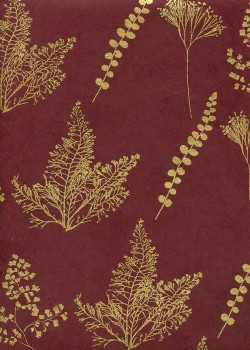 Papier lokta herbier or fond bordeaux (50x75)