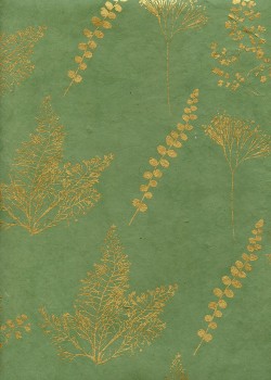Papier lokta herbier or fond vert (50x75)