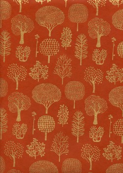 Lokta forêt or fond orange (50x75)